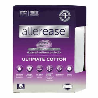 Allerease ultimate cotton zippered mattress protector packaging.
