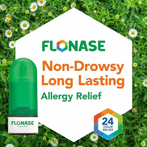 Flonase allergy relief spray with 24-hour non-drowsy formula.