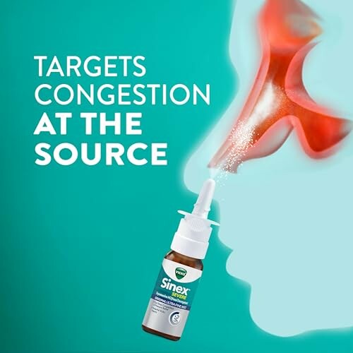 Nasal spray illustration targeting congestion.