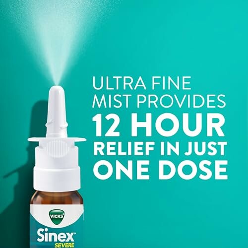 Vicks Sinex nasal spray with text about 12-hour relief.
