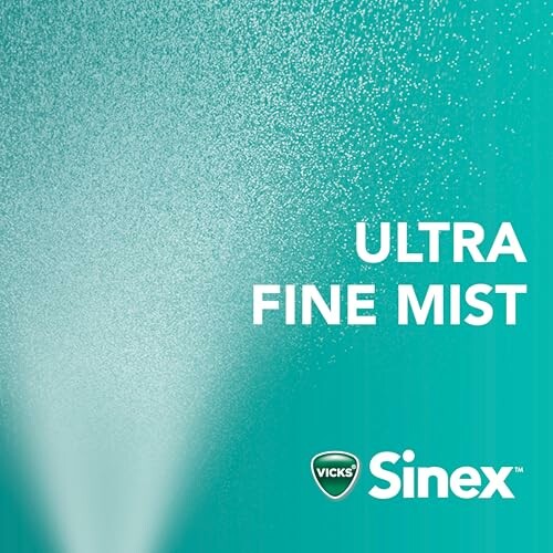 Vicks Sinex ultra fine mist spray against teal background.