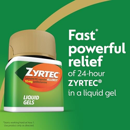 Zyrtec liquid gels offer fast allergy relief.